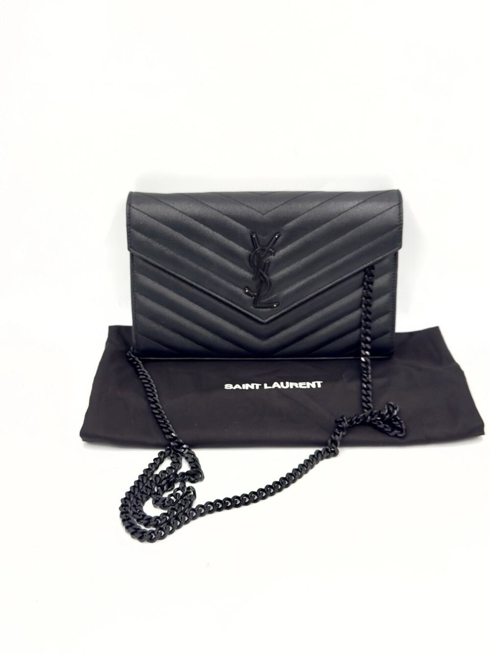 YSL Black Cassandre WOC NOIR Matte Black Hardware